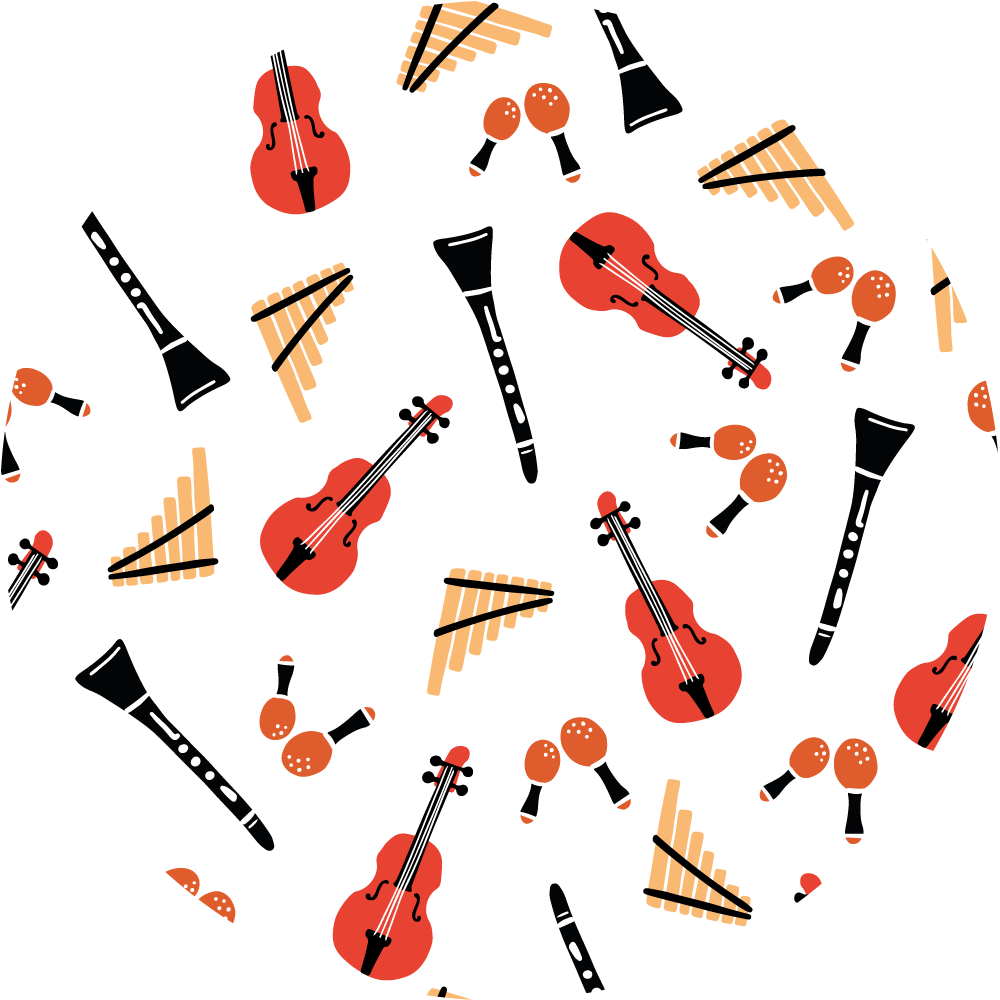 Musical Instrument Concept kids vinyl rug - TenStickers