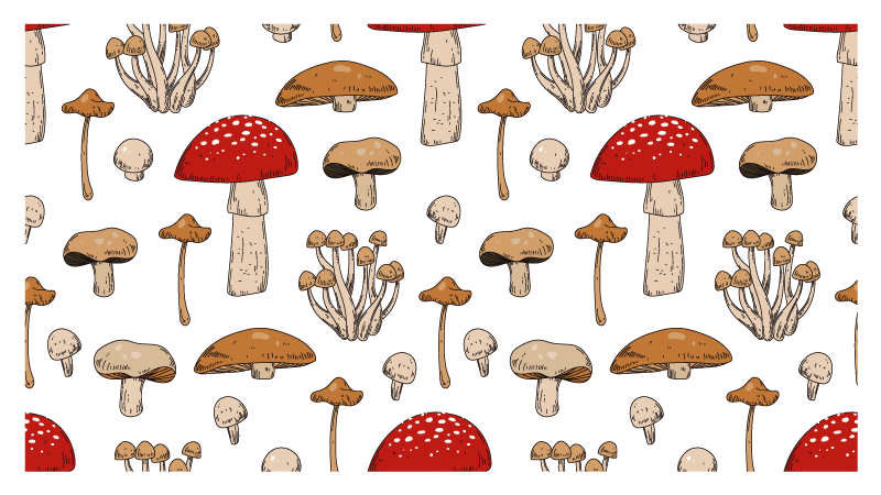 Mushroom Dreamscape nature vinyl rug - TenStickers