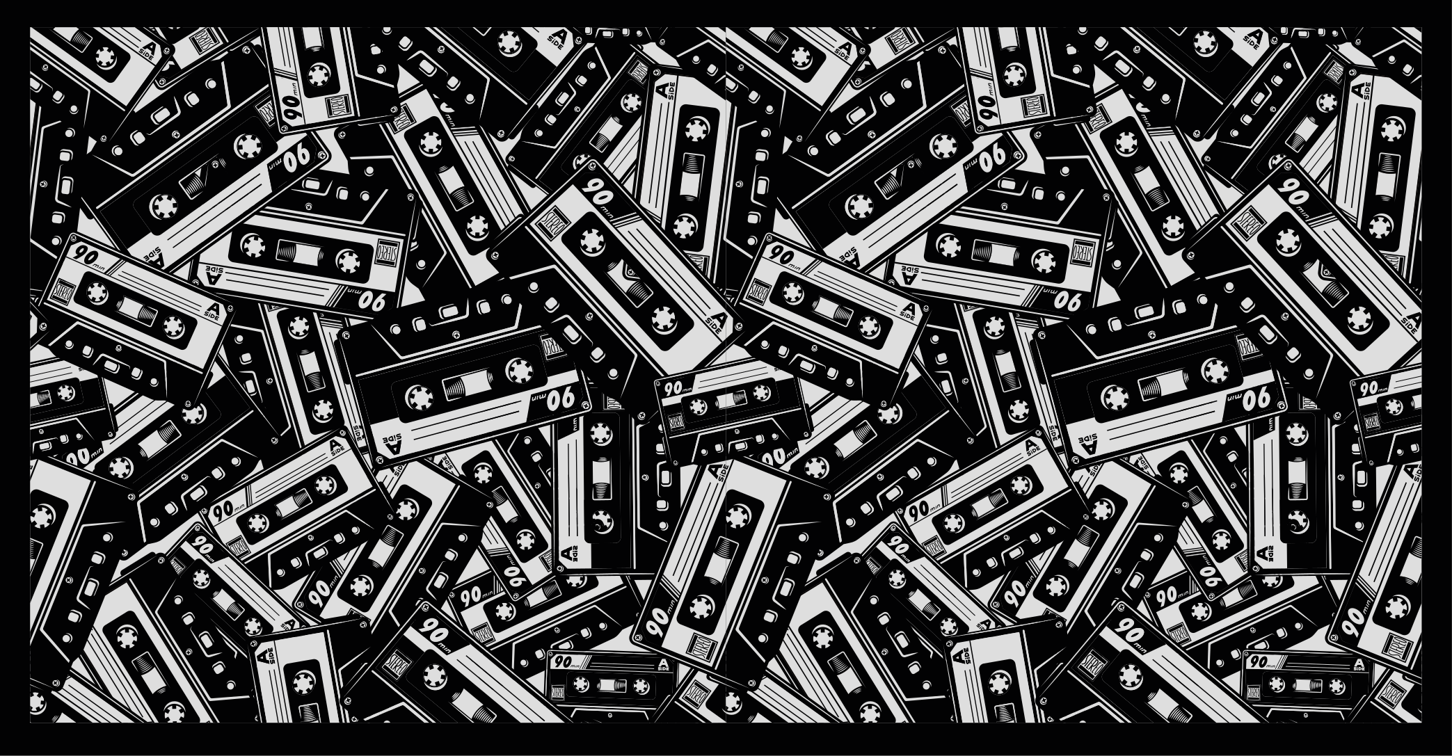 Retro Cassette Pattern teen vinyl rug - TenStickers