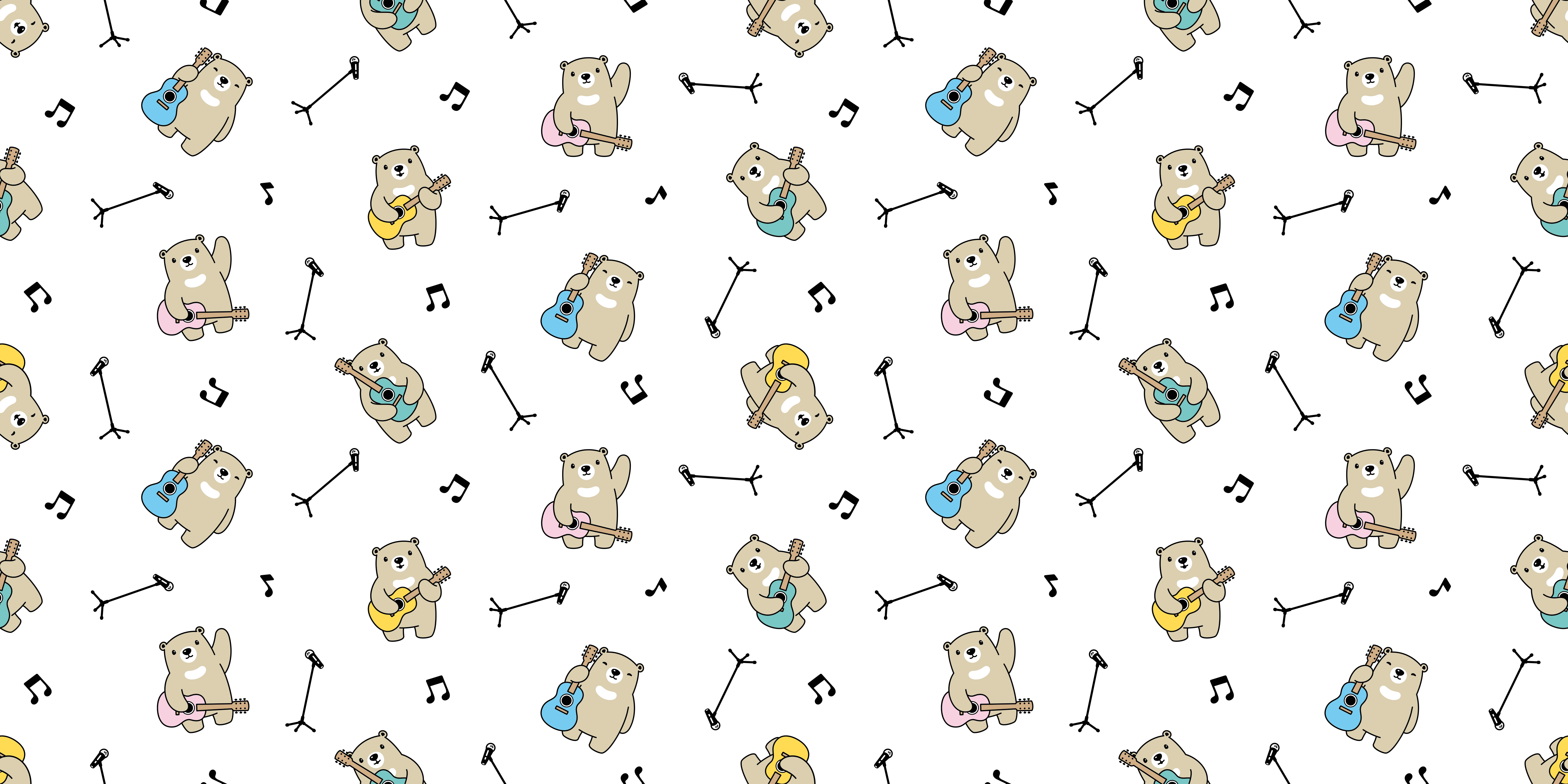 Musical Bears Theme nursery vinyl rug - TenStickers