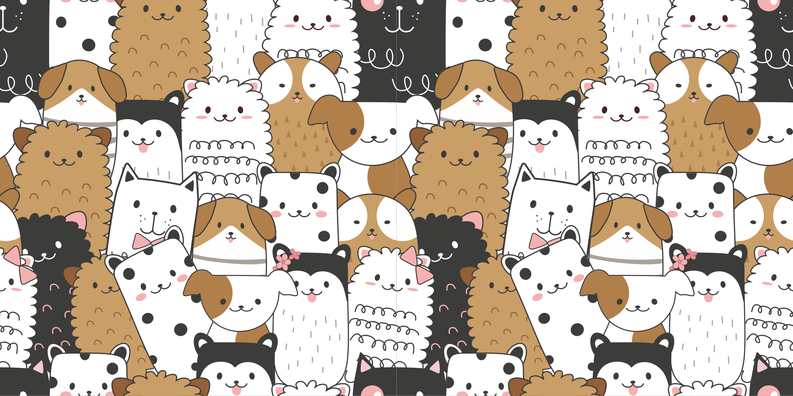 Animal vinyl rug cute animal faces - TenStickers