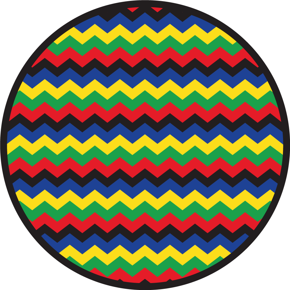 Colorful zigzag geometric vinyl rug - TenStickers