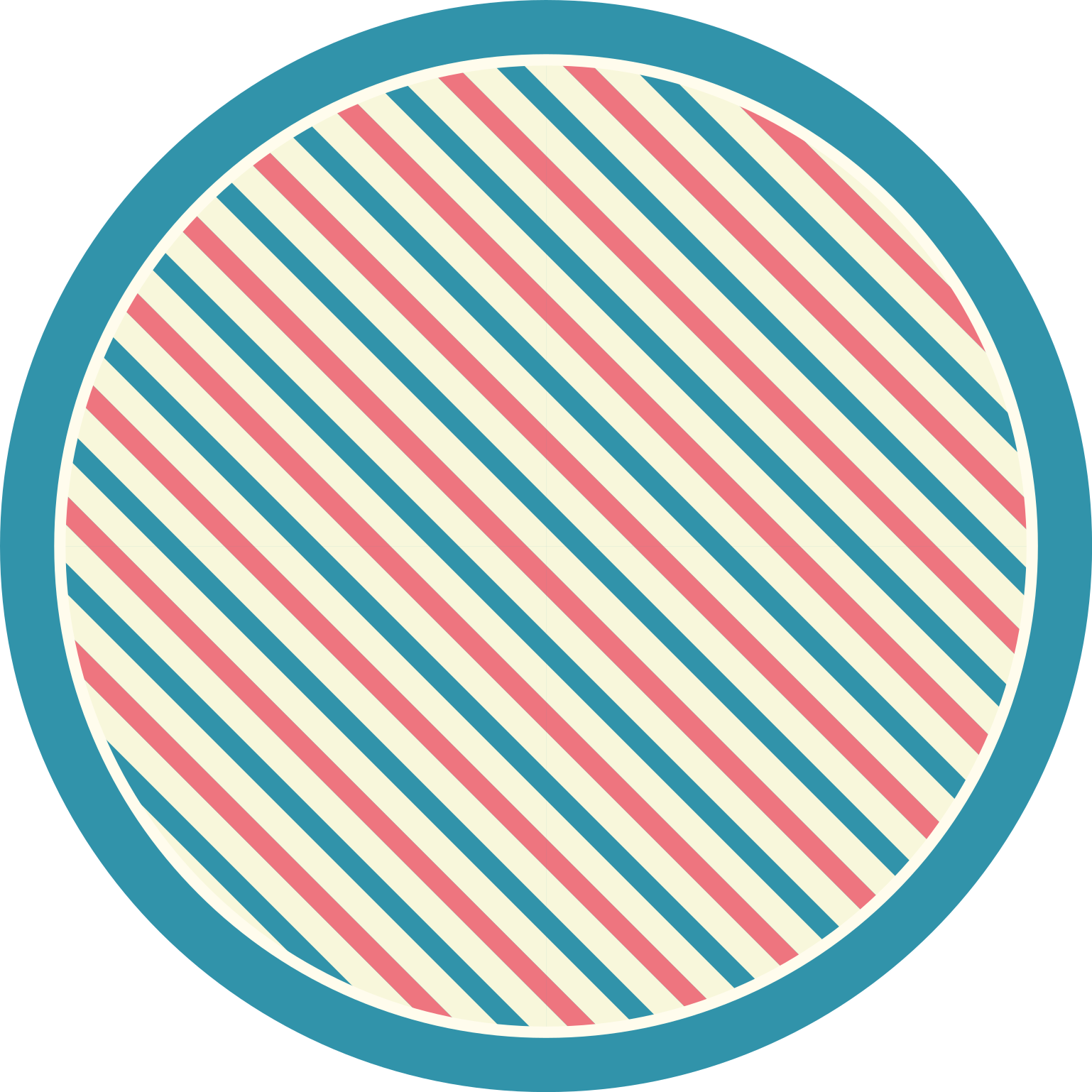 Vibrant Banded Round striped vinyl rug - TenStickers