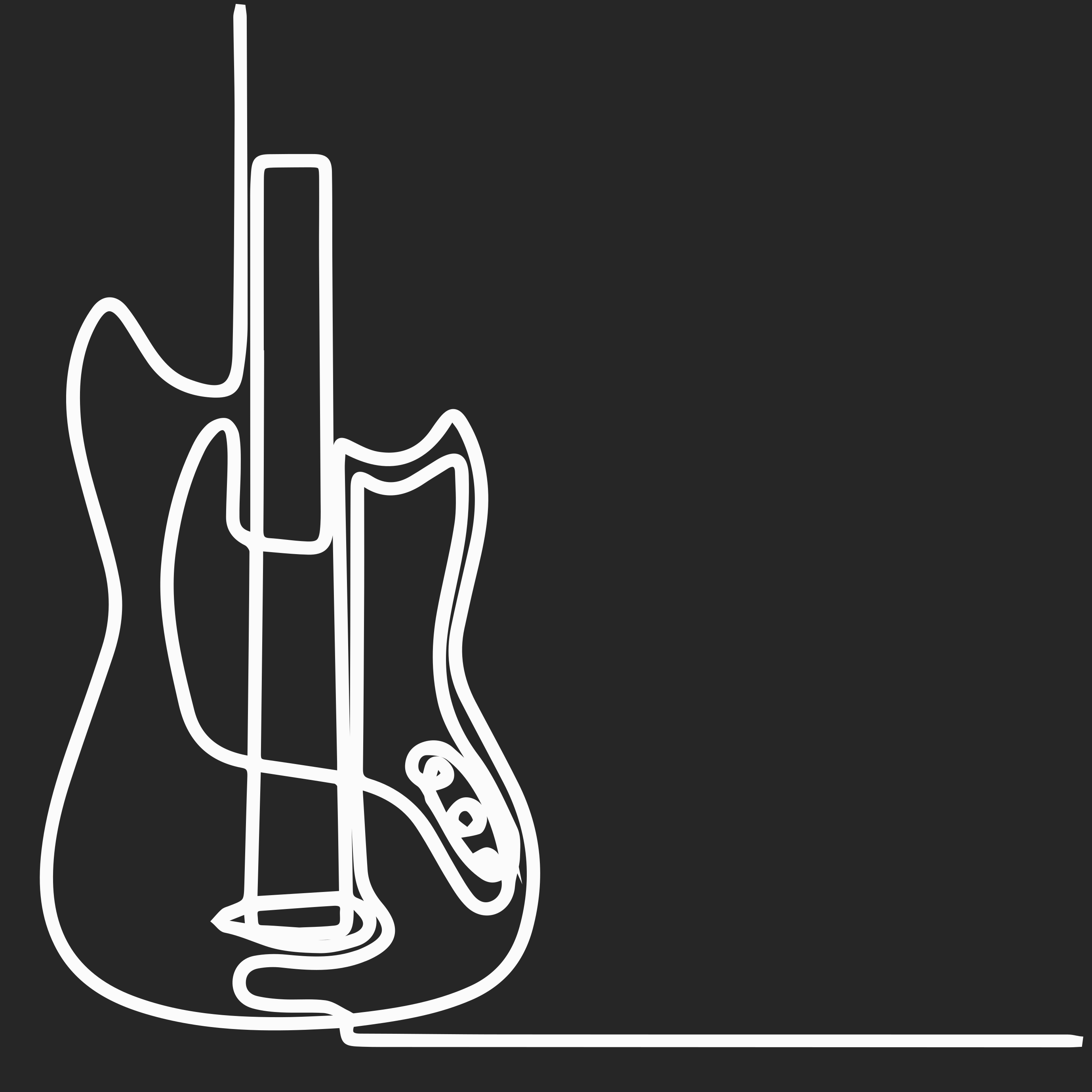 Guitar Outline Art teen vinyl rug - TenStickers