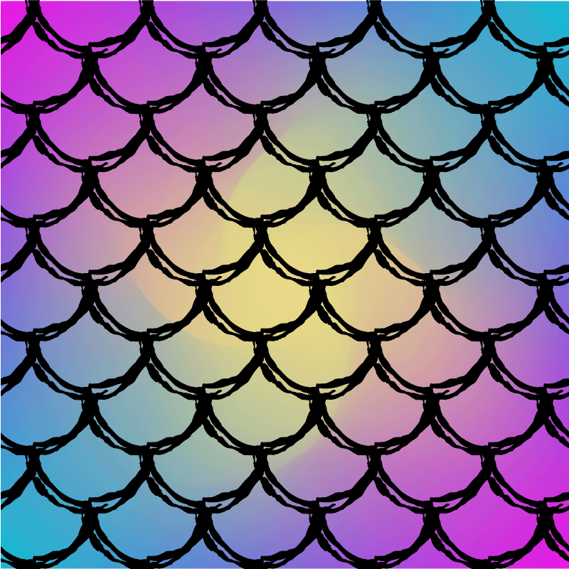 Fish scale gradient pattern square vinyl rug - TenStickers