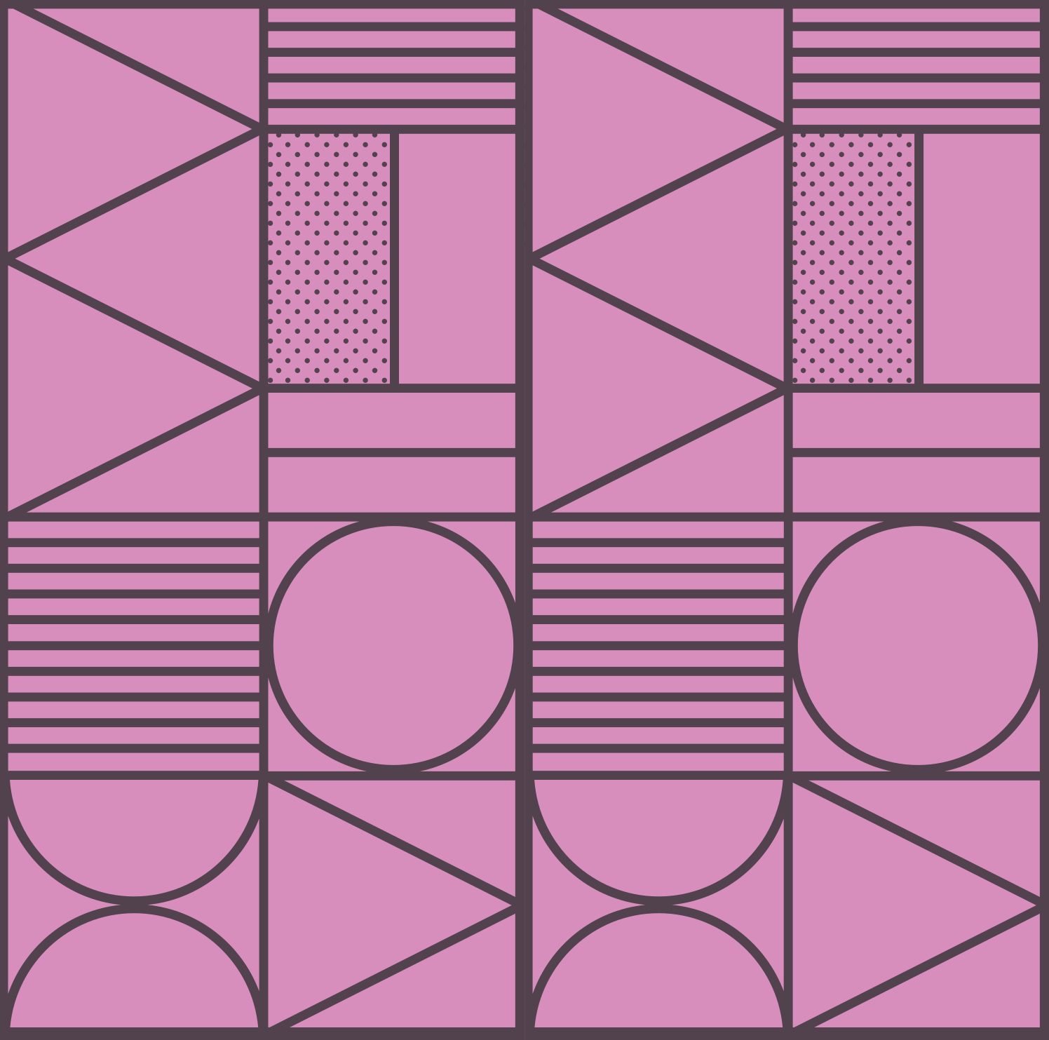 Pink shapes motif geometric vinyl rug - TenStickers