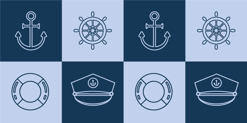 Marine symbols tiles kitchen floor tiles - TenStickers