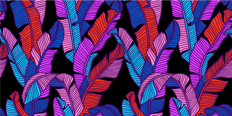 Nature vinyl rug in vibrant tropical leaves - TenStickers