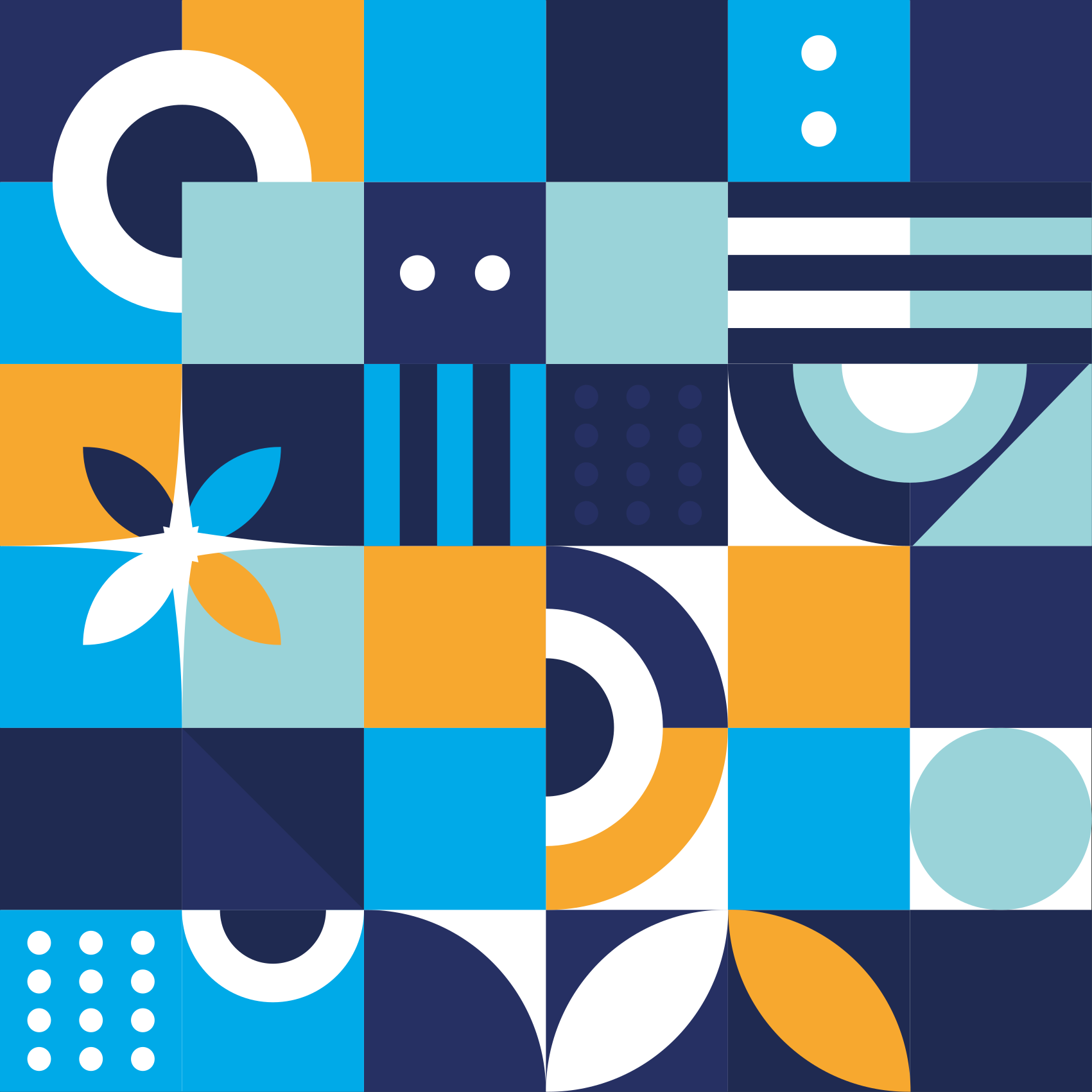 Blue geometric design ethnic rug - TenStickers