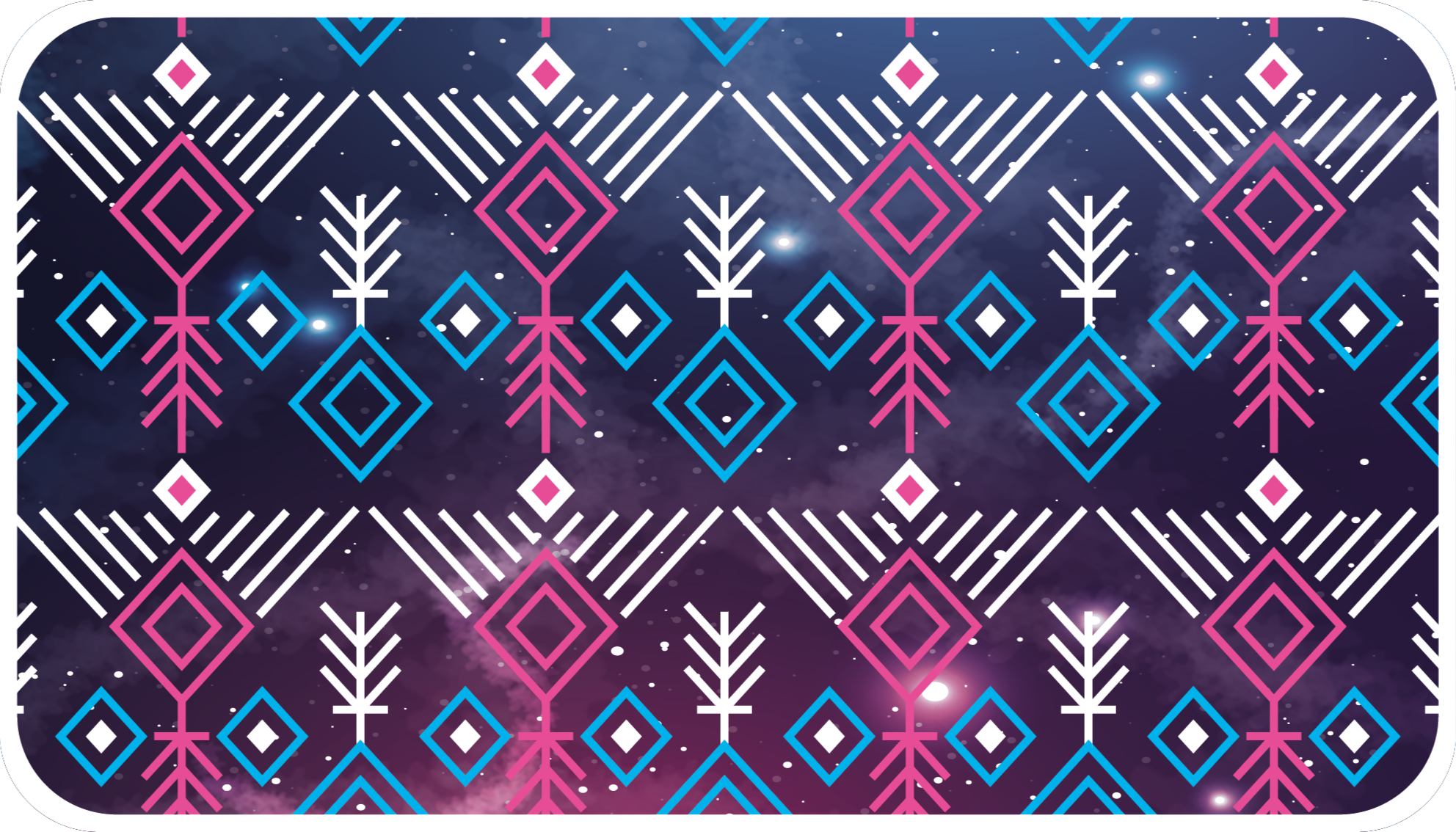 Ethnic purple and blue Scandinavian vinyl rug - TenStickers