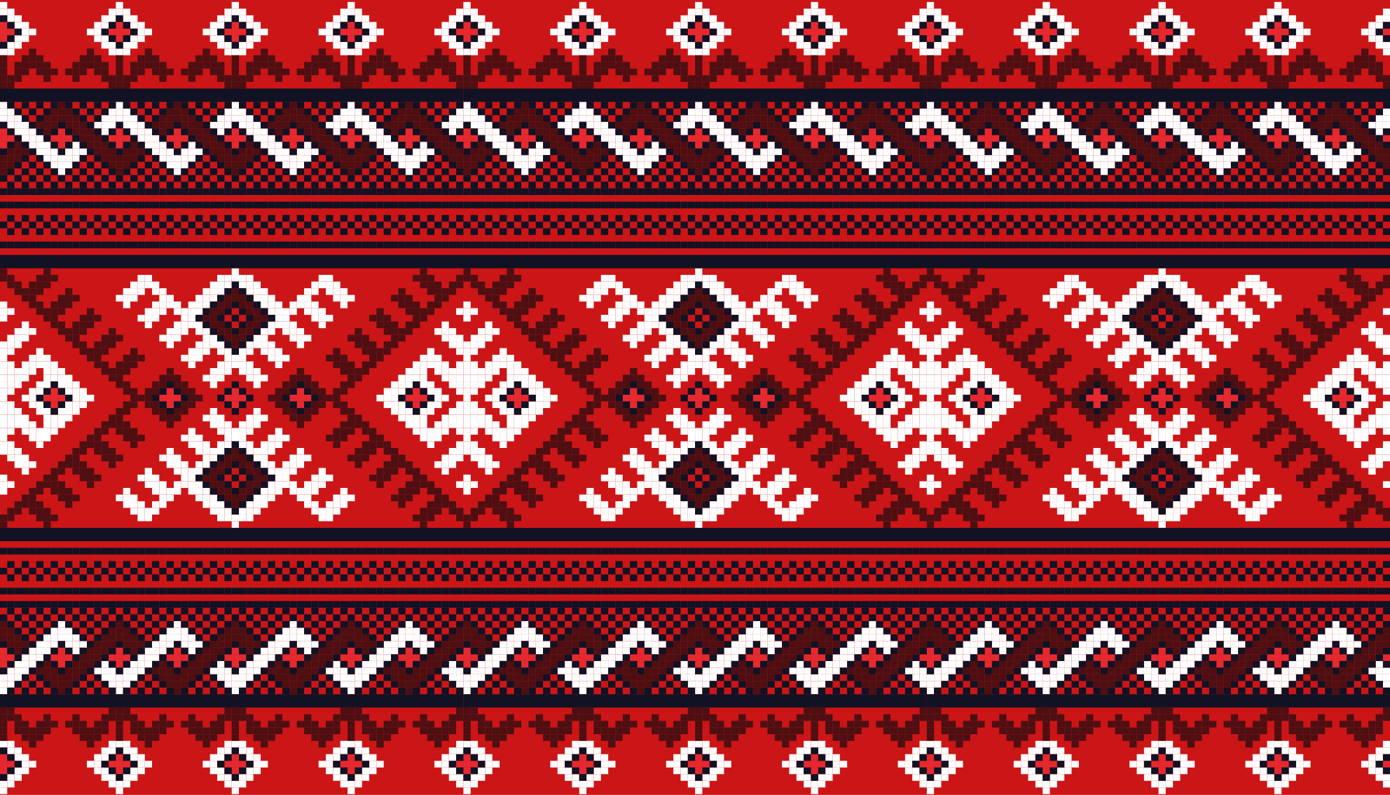 Red and white geometric pattern ethnic rug - TenStickers