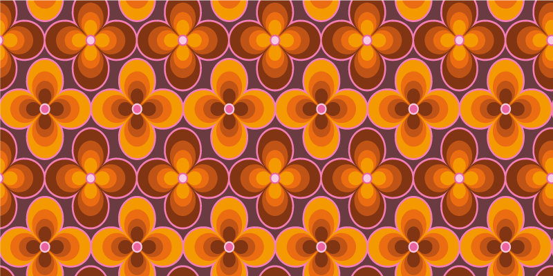 Retro floral pattern vintage vinyl rug - TenStickers