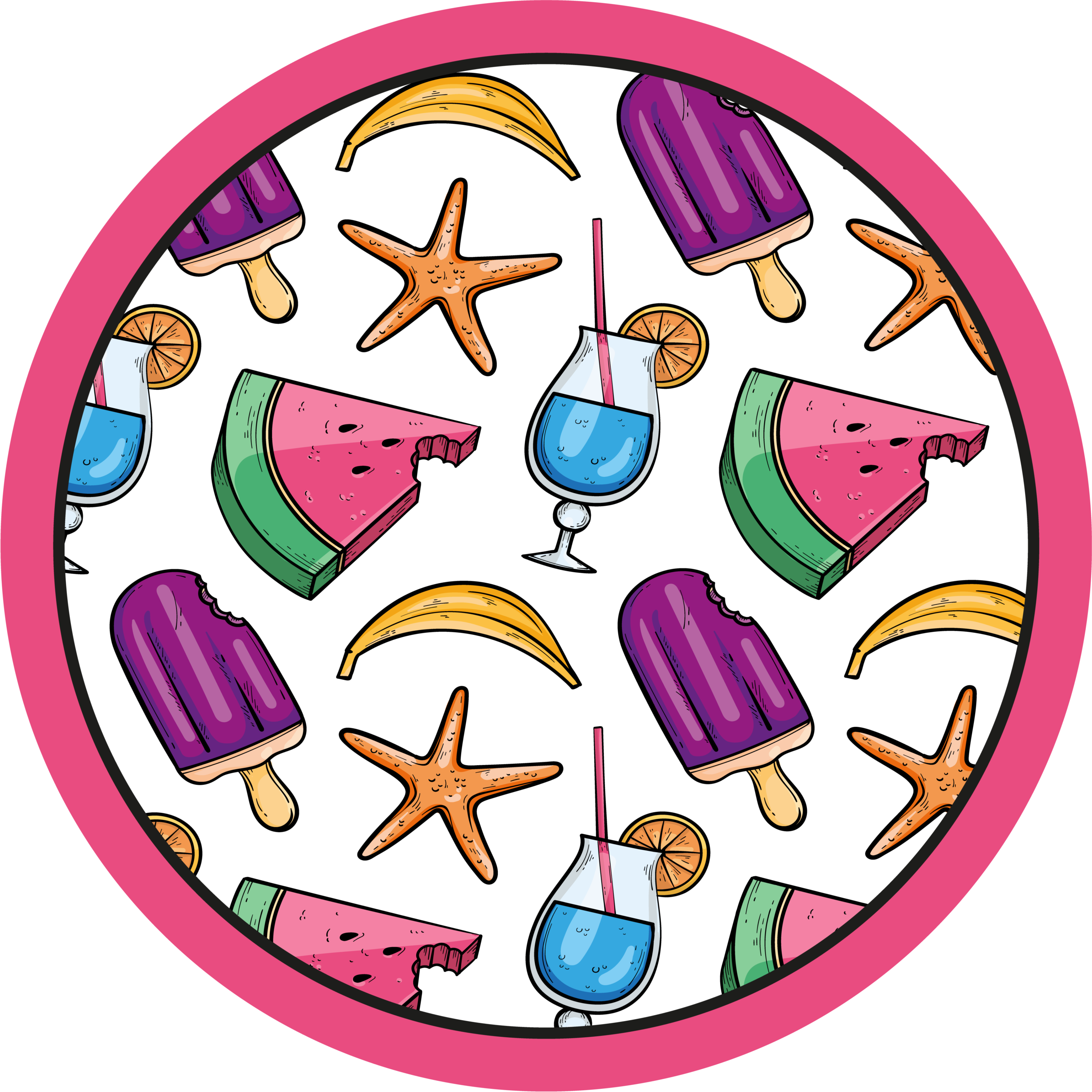Colorful Summer Treats kids vinyl rug - TenStickers