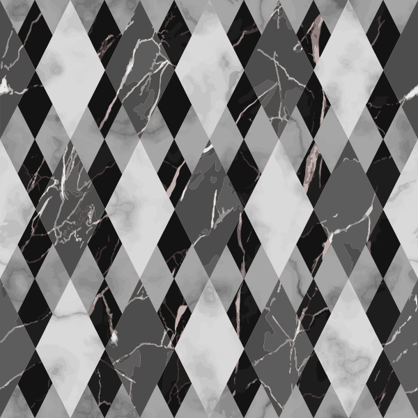 Black and white marble squares tile carpet - TenStickers