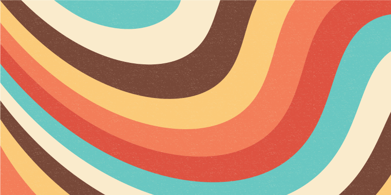 Retro Wave Pattern modern vinyl rug - TenStickers