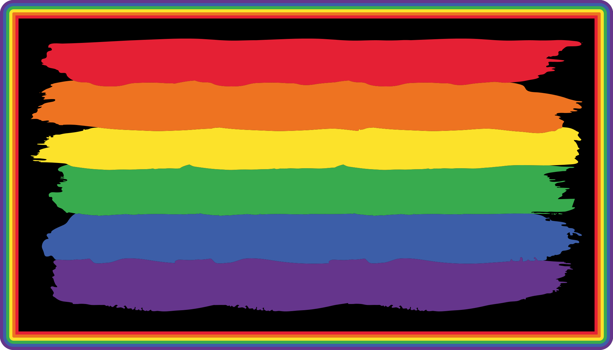 Colorful Rainbow Stripes striped vinyl rug - TenStickers