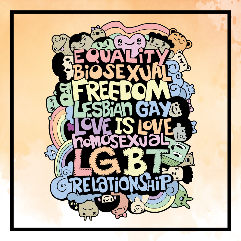 Colorful LGBT Message custom rug - TenStickers
