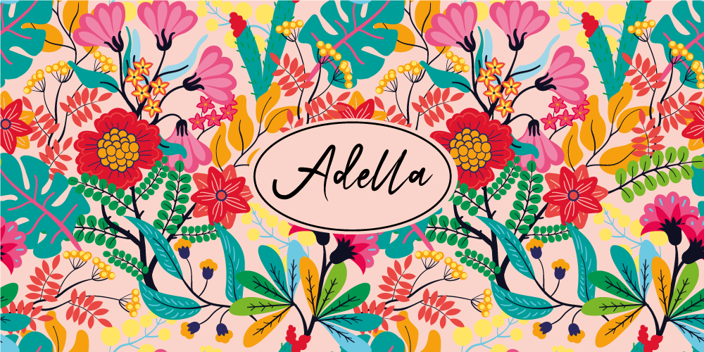 Floral custom design bedroom vinyl rug - TenStickers