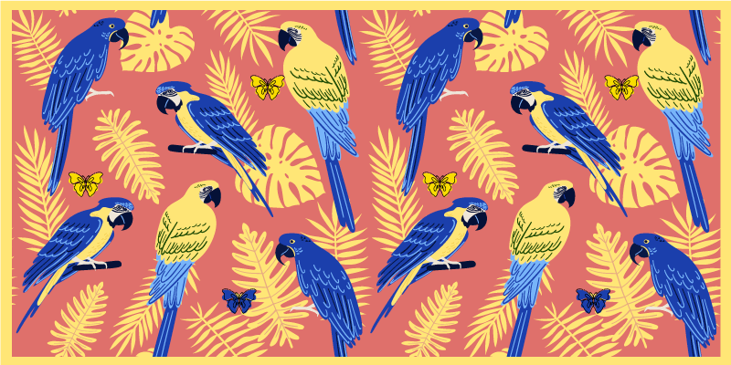 Tropical parrot patterns nature vinyl rug - TenStickers