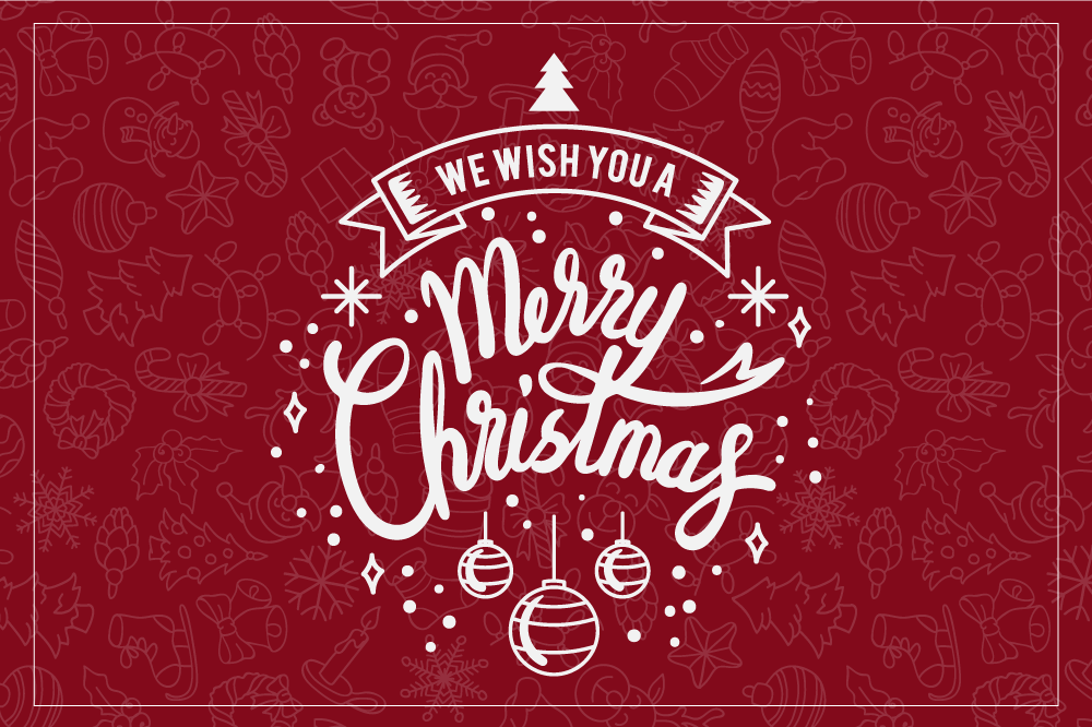 Merry Holiday greetings Christmas vinyl rug - TenStickers