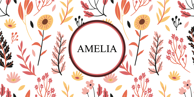 nature style name custom vinyl rug - TenStickers