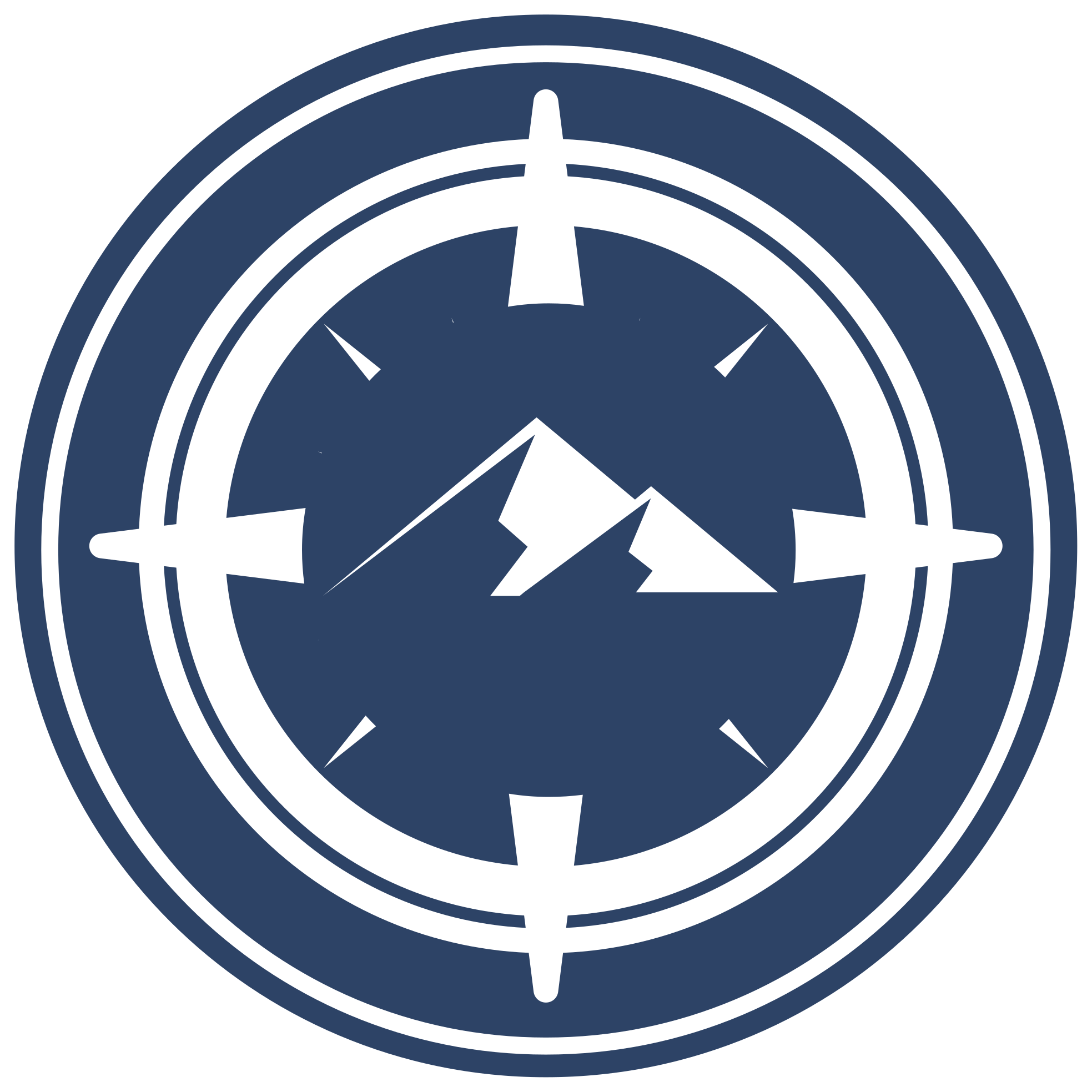 Compass Mountain Design circular vinyl rug - TenStickers