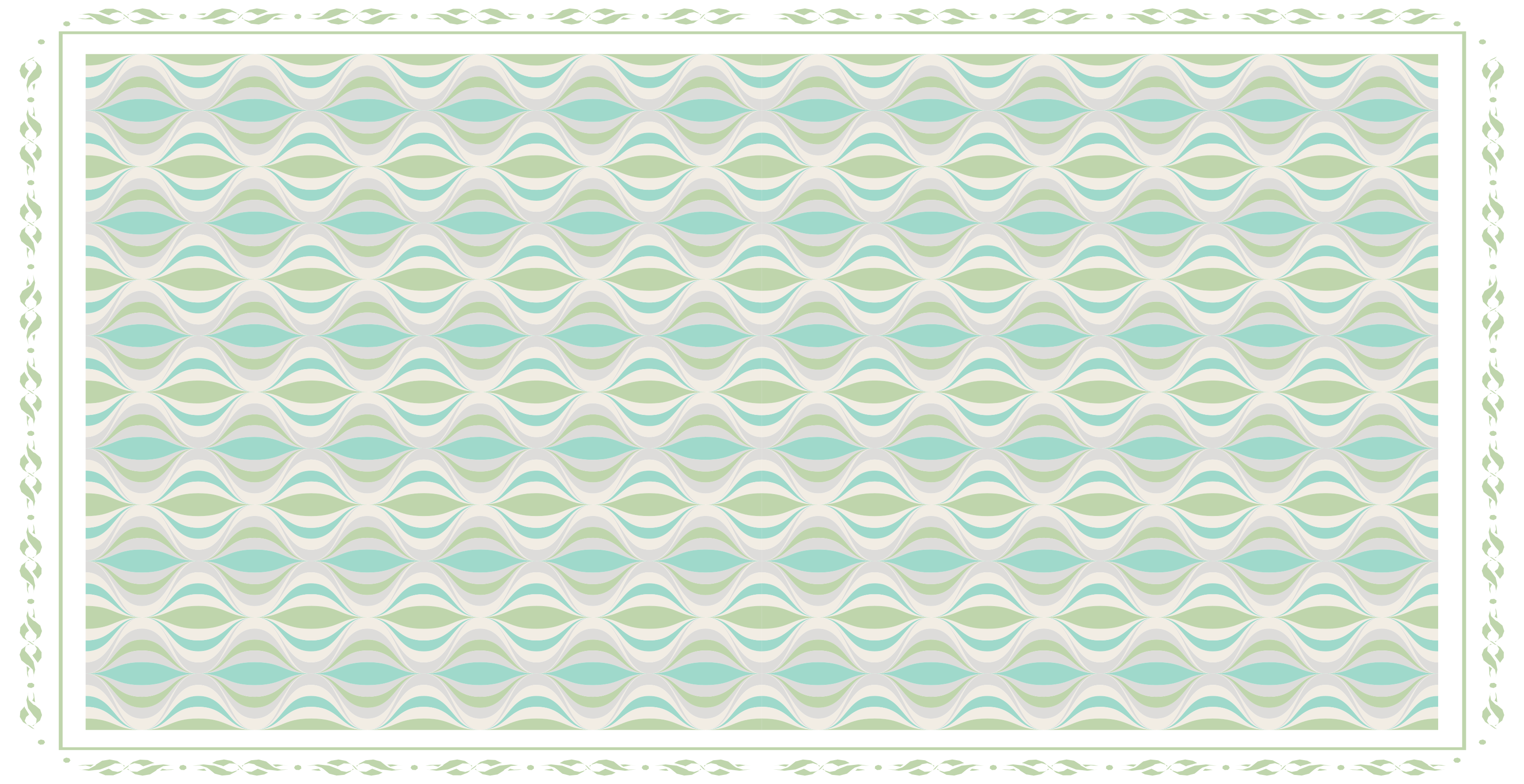 Curvy Motif tile vinyl rug - TenStickers