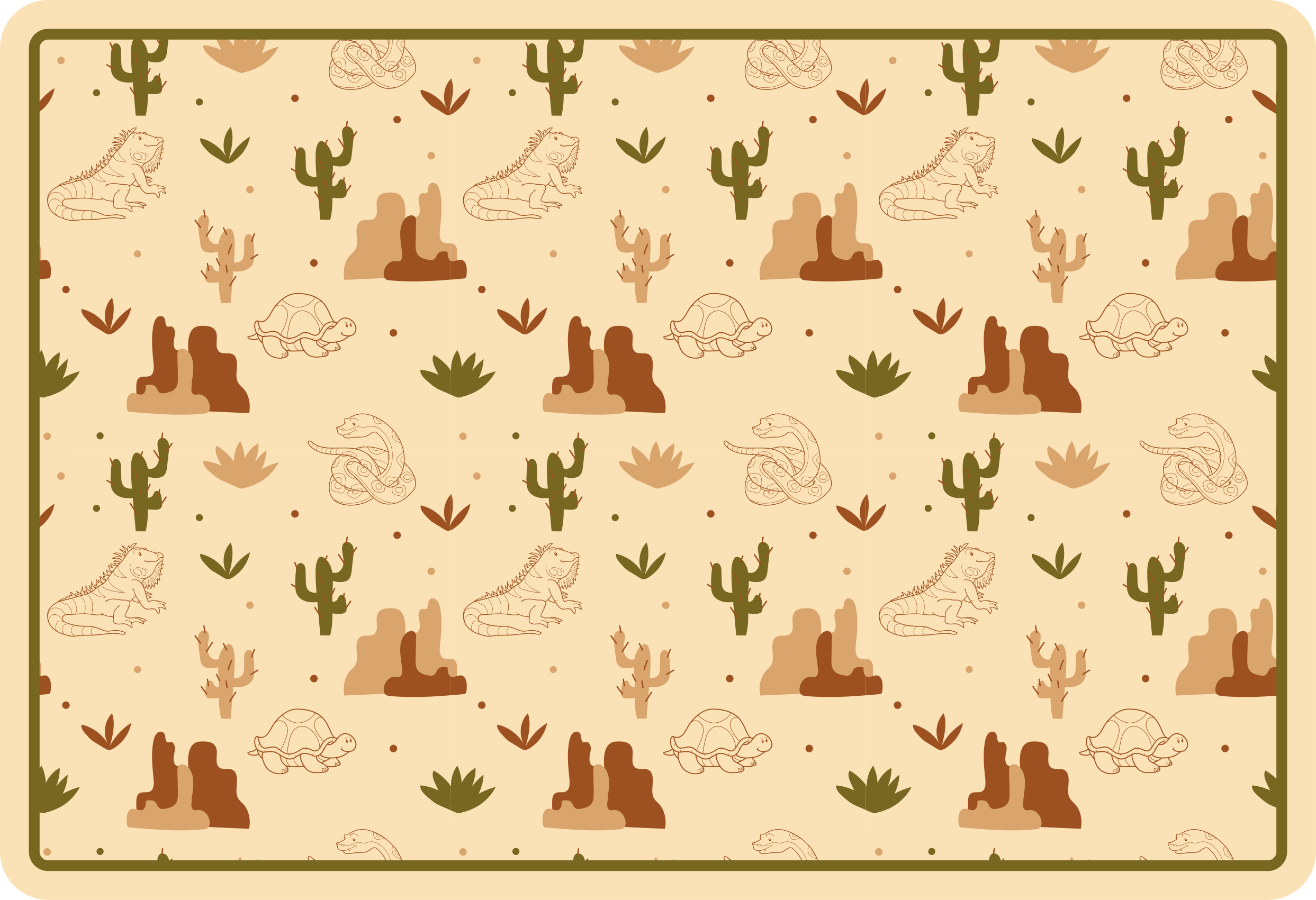 DESERT ANIMAL SCENERY road vinyl rug - TenStickers