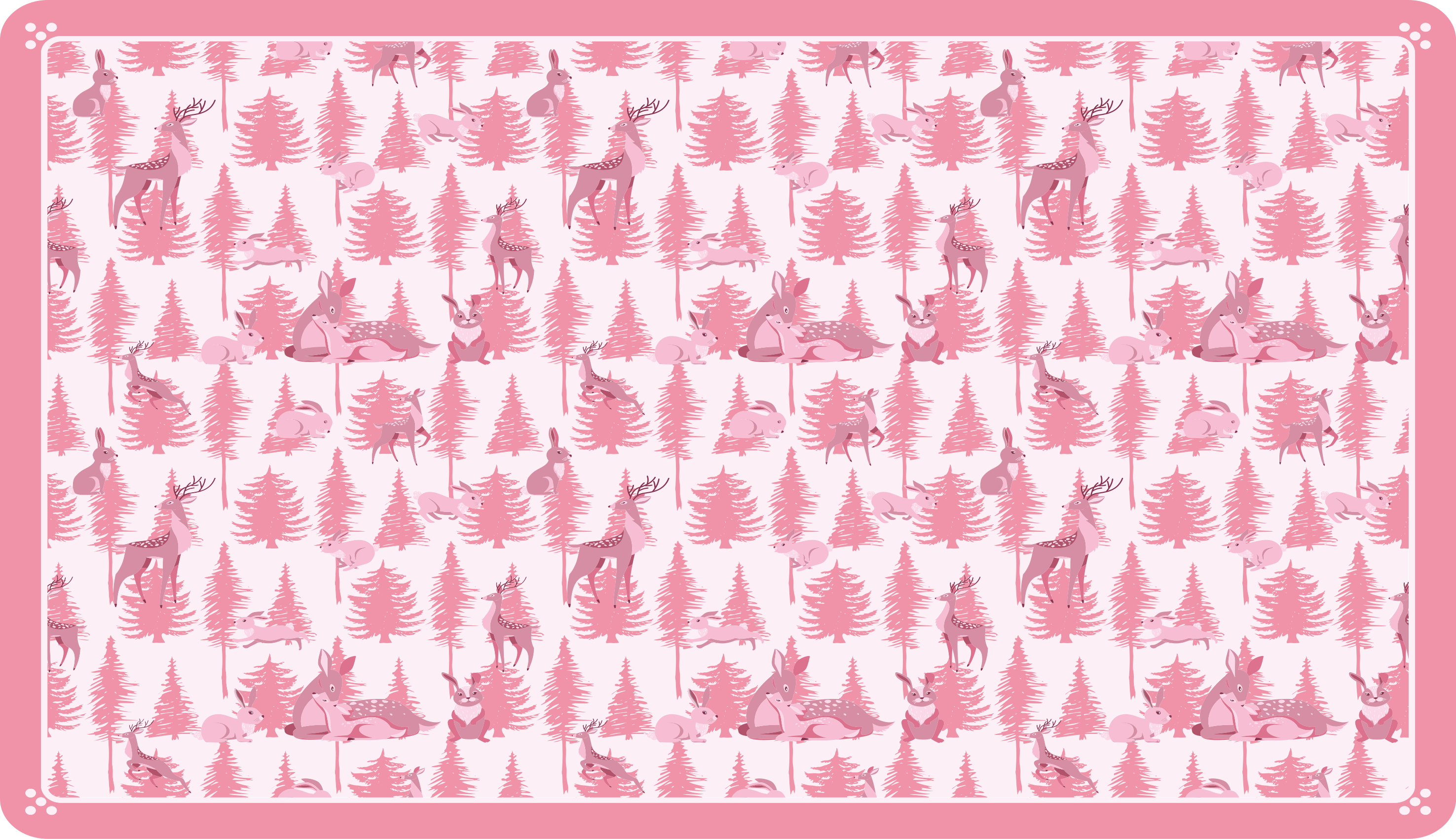 Playful Woodland Scene nursery vinyl rug - TenStickers