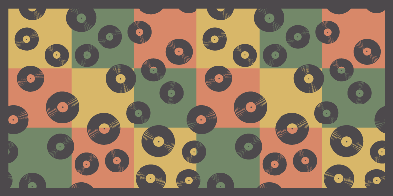 Mosaic vinyl rug colorful vinyl records - TenStickers