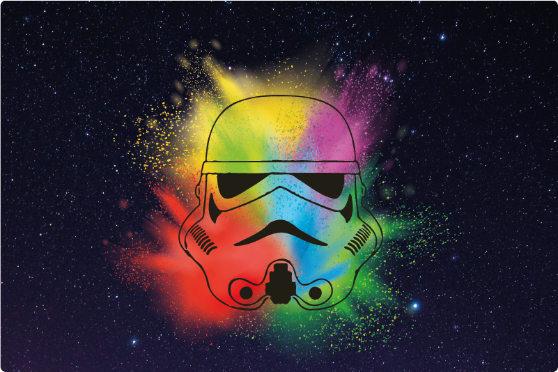 Colorful Stormtrooper Face kids vinyl rug - TenStickers
