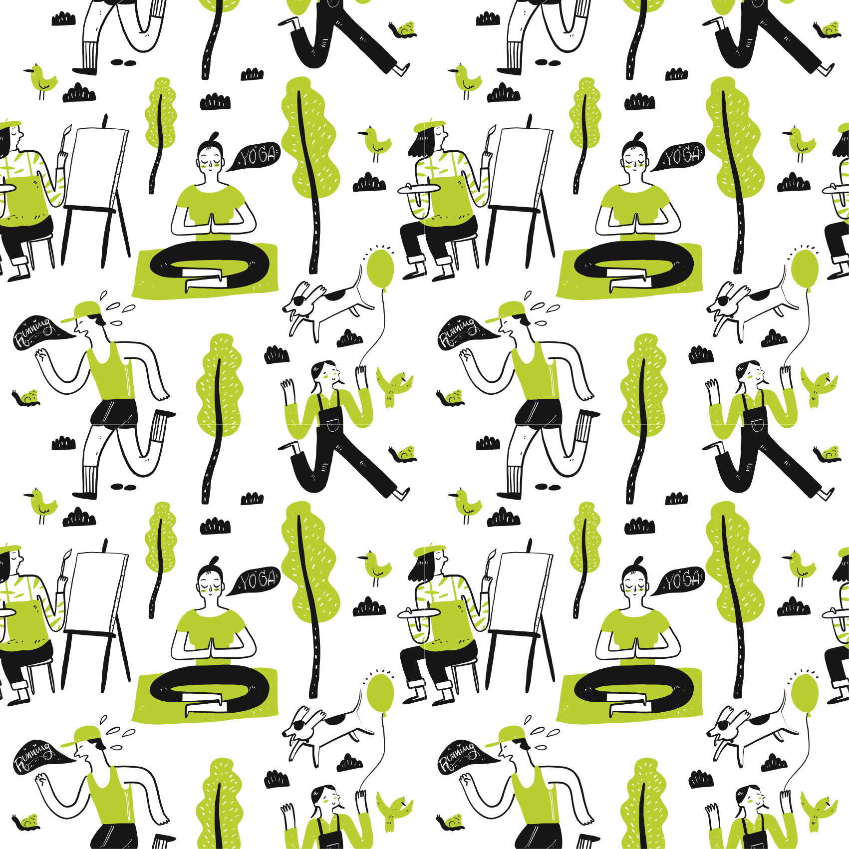 Playful Urban Scenes textured vinyl rug - TenStickers