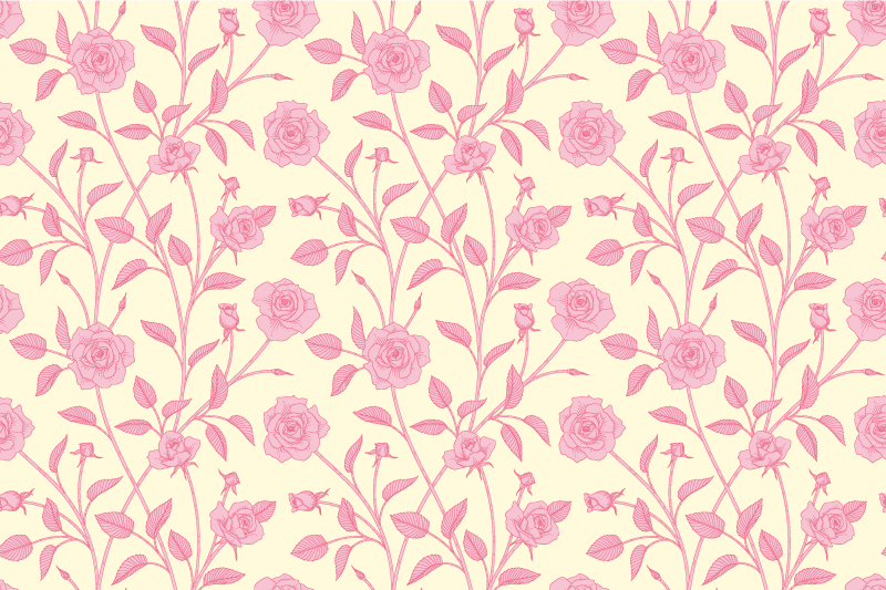 Charming pink flora floral vinyl rug - TenStickers