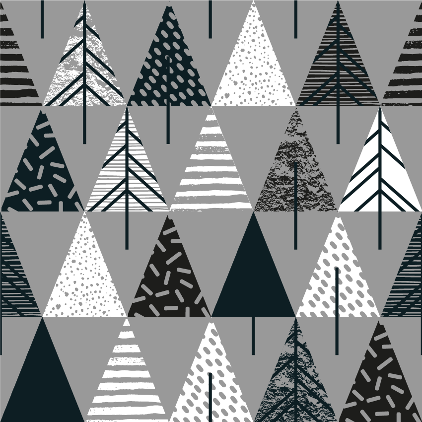 Stylised pine pattern Scandinavian vinyl rug - TenStickers