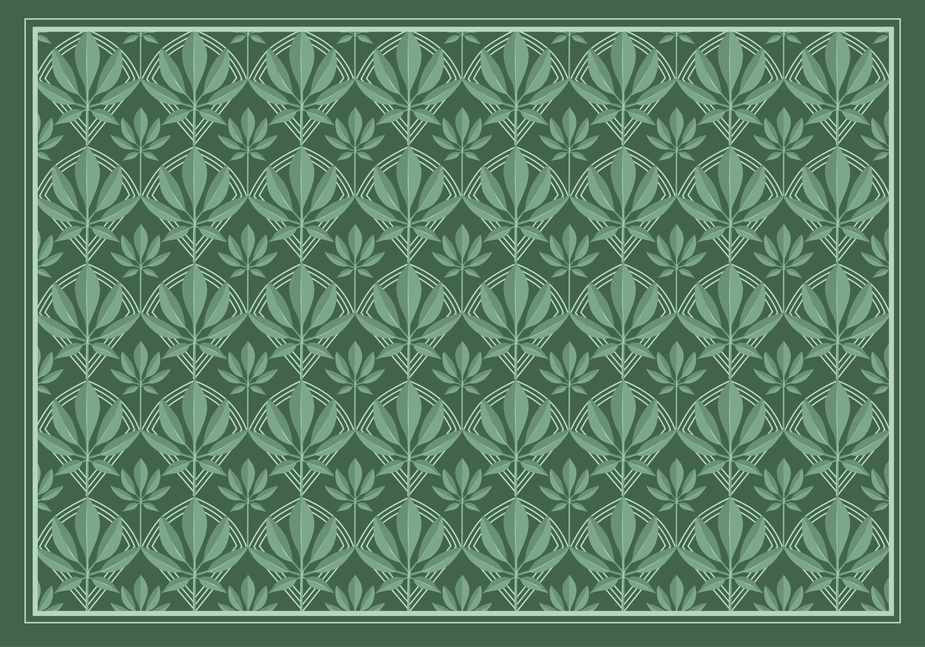 Lush leaf pattern bedroom vinyl rug - TenStickers