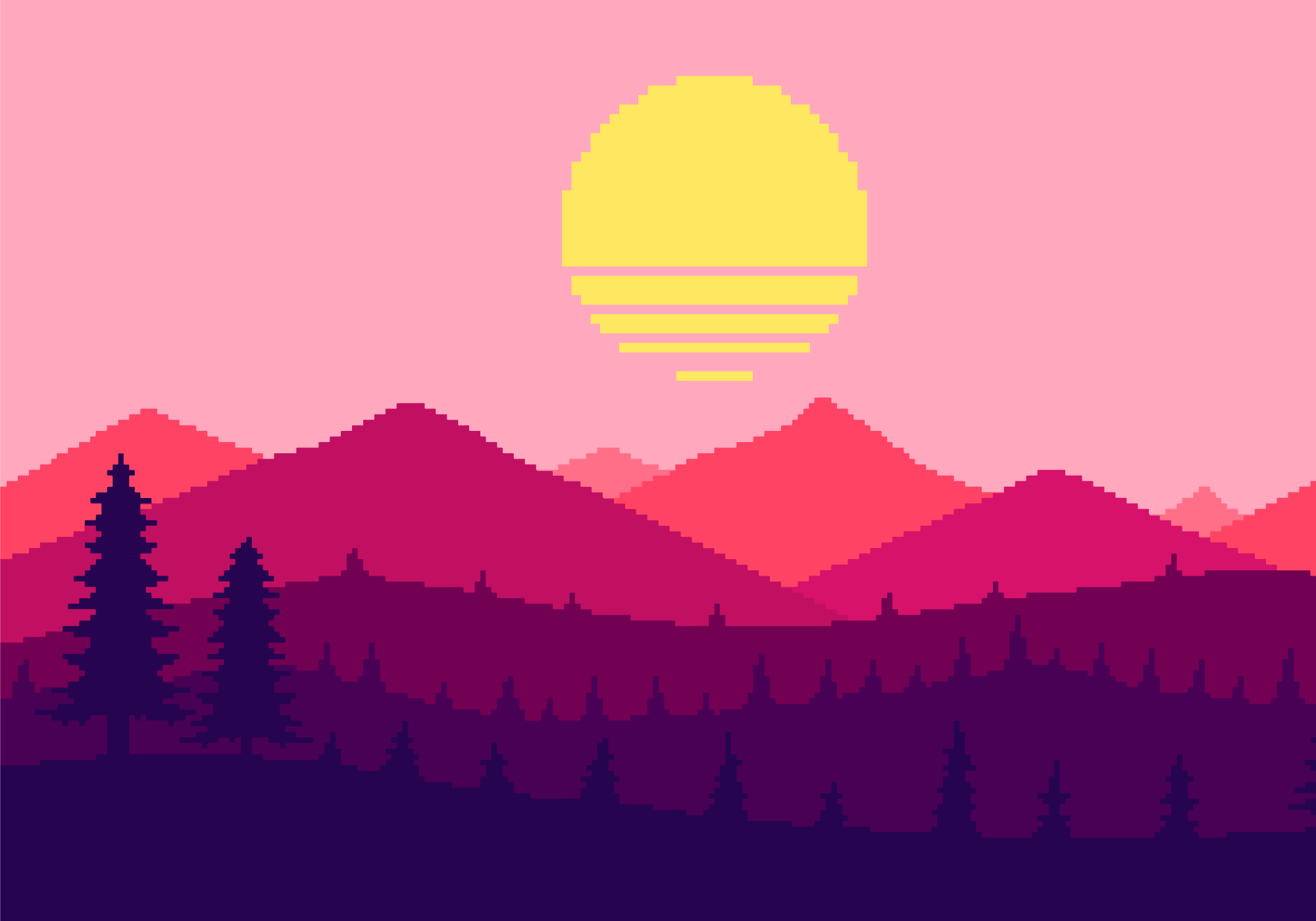 Sunset mountain view nature vinyl rug - TenStickers