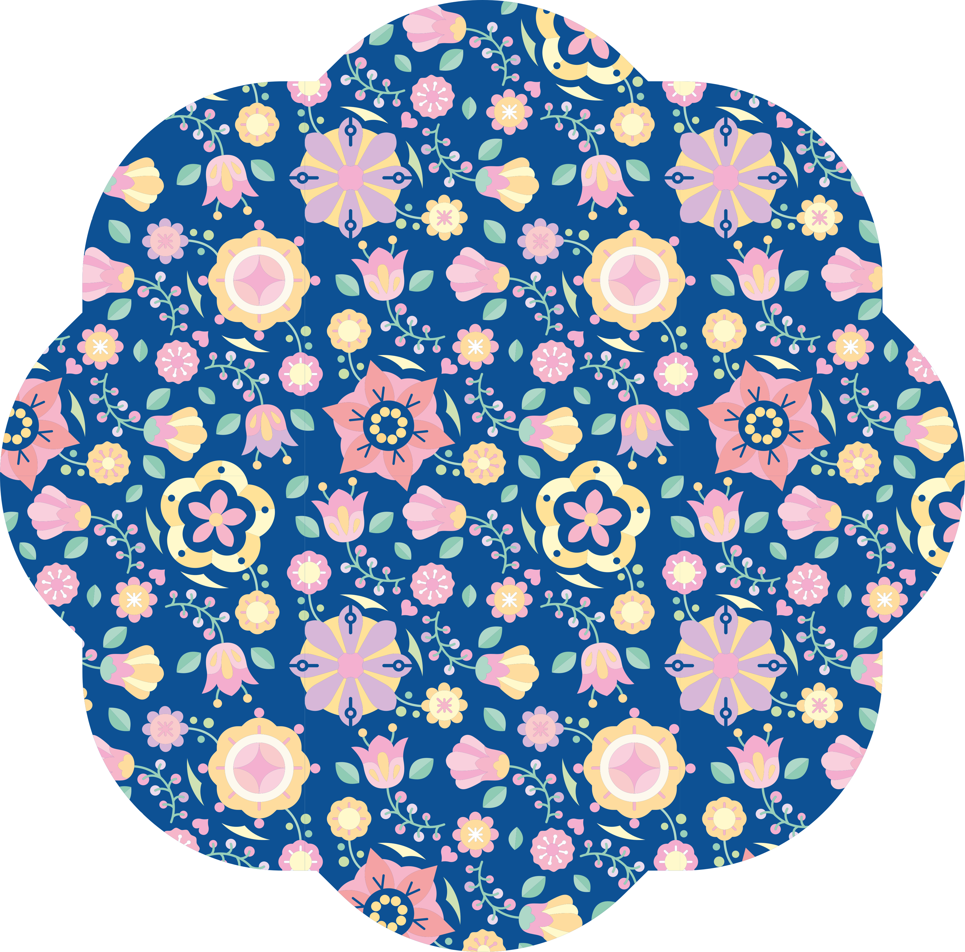 Botanical Bliss floral vinyl rug - TenStickers