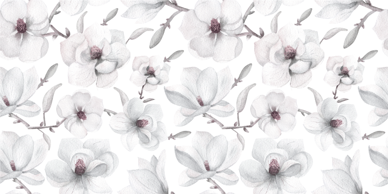 Soft grey Concept floral vinyl rug - TenStickers