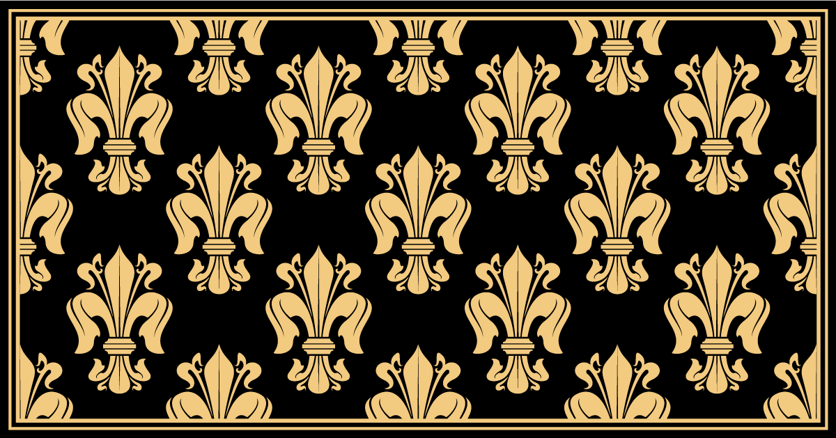 Elegant Fleur-de-Lis Pattern living room vinyl rug - TenStickers