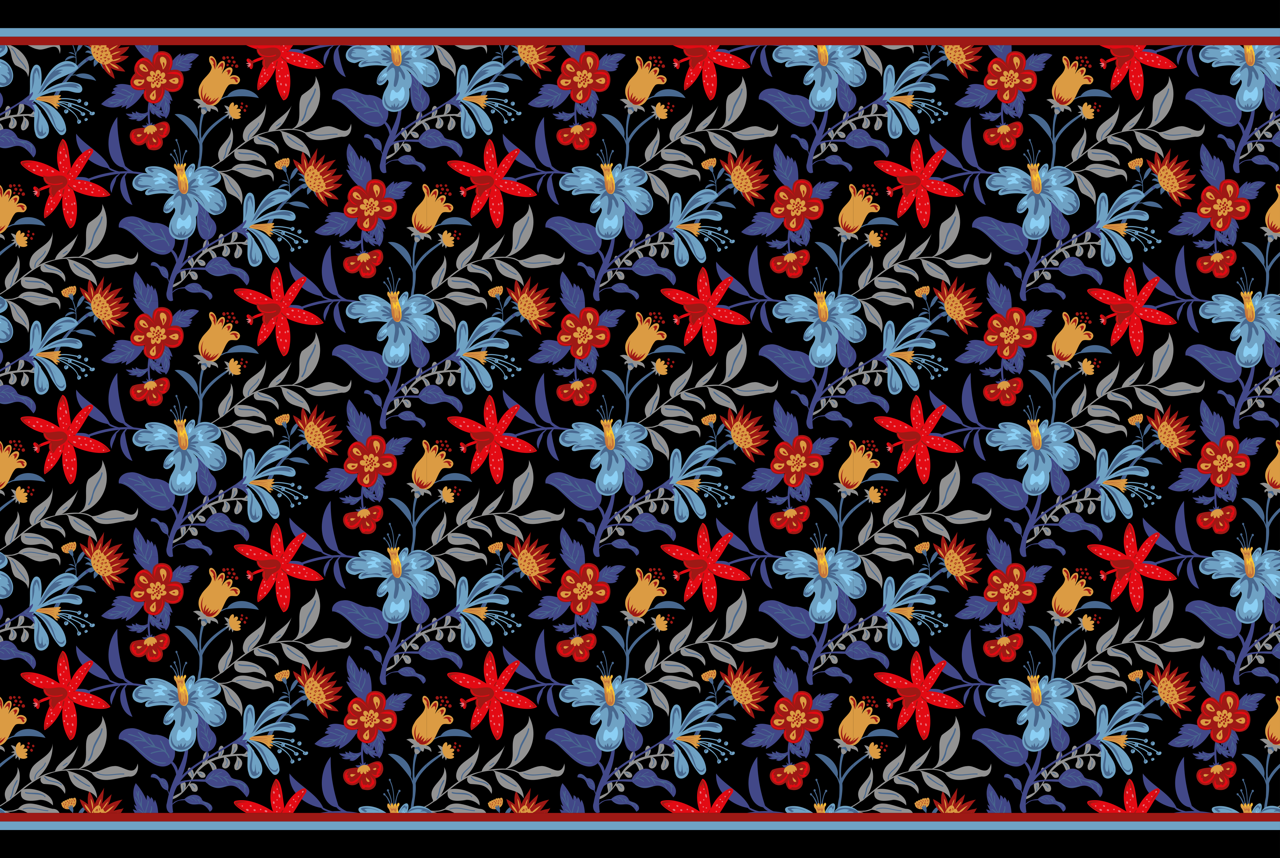 Botanical Elegance floral rug - TenStickers