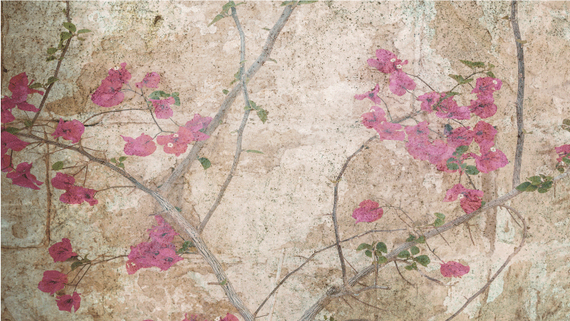 Blossom Branch Overlay floral vinyl rug - TenStickers