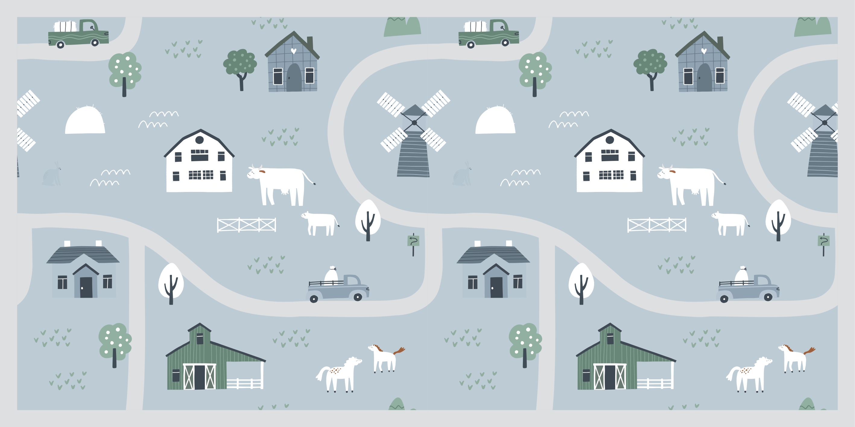 Playful Farm Theme playroom carpet - TenStickers