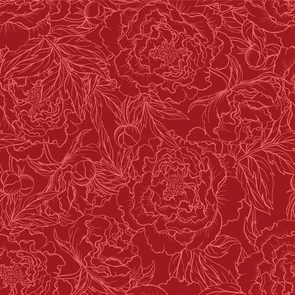 Floral Red Pattern floral vinyl rug - TenStickers