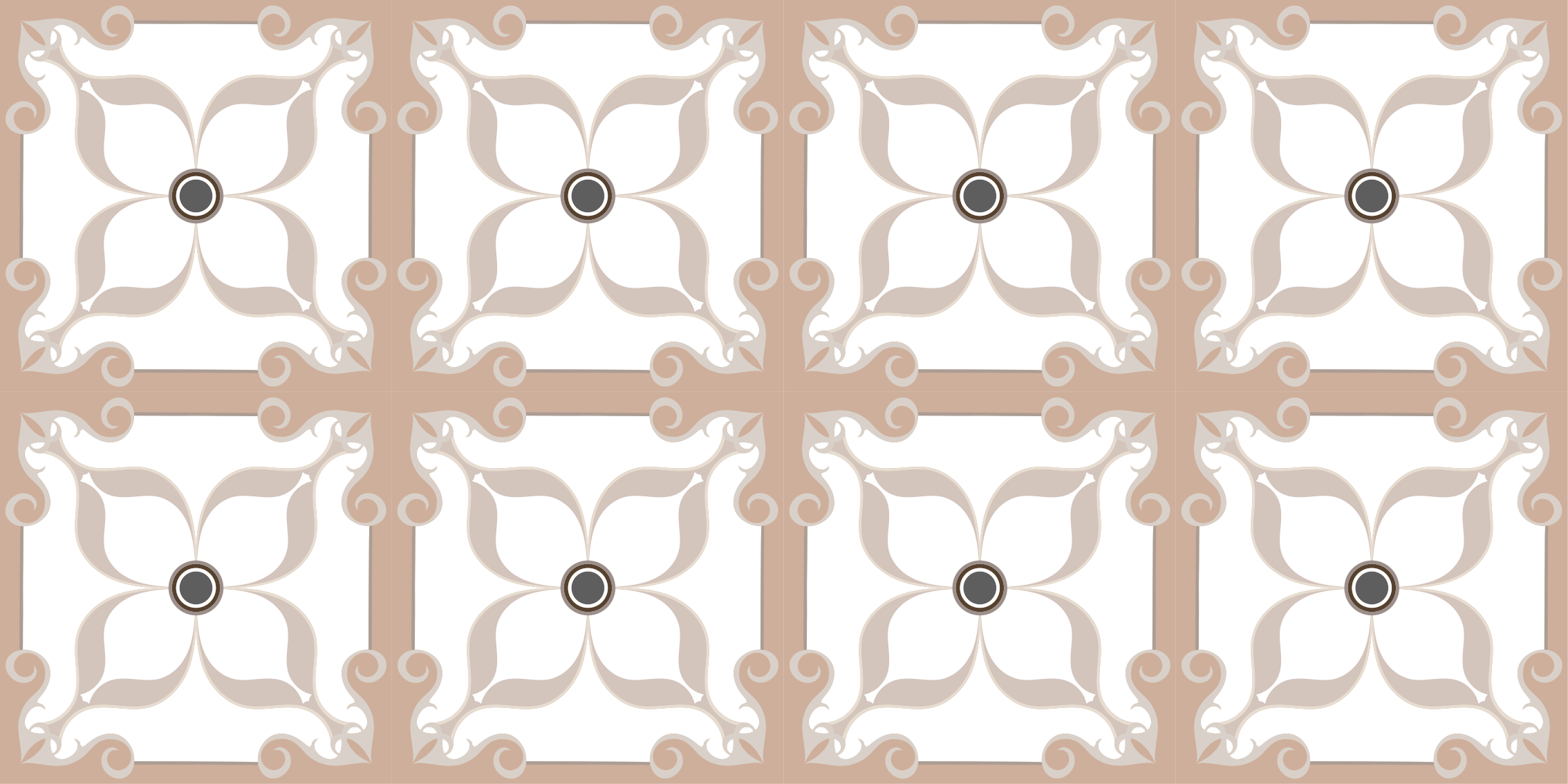 Elegant Symmetry tile vinyl rug - TenStickers