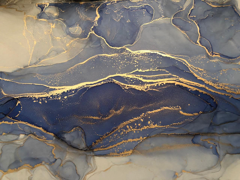 Navy blue rock stone flooring - TenStickers