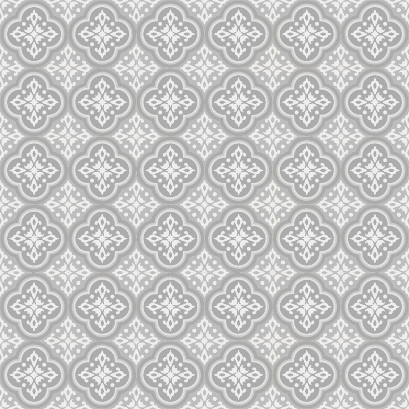 grey hydraulic tiles kitchen mat - TenStickers