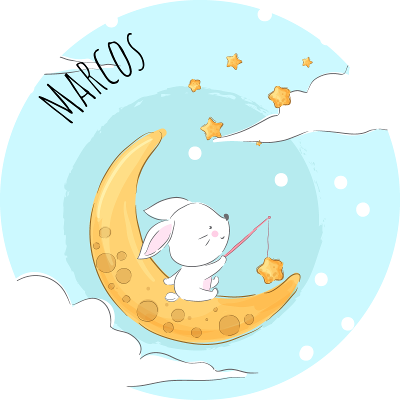 Moonlight Fishing custom vinyl rug - TenStickers