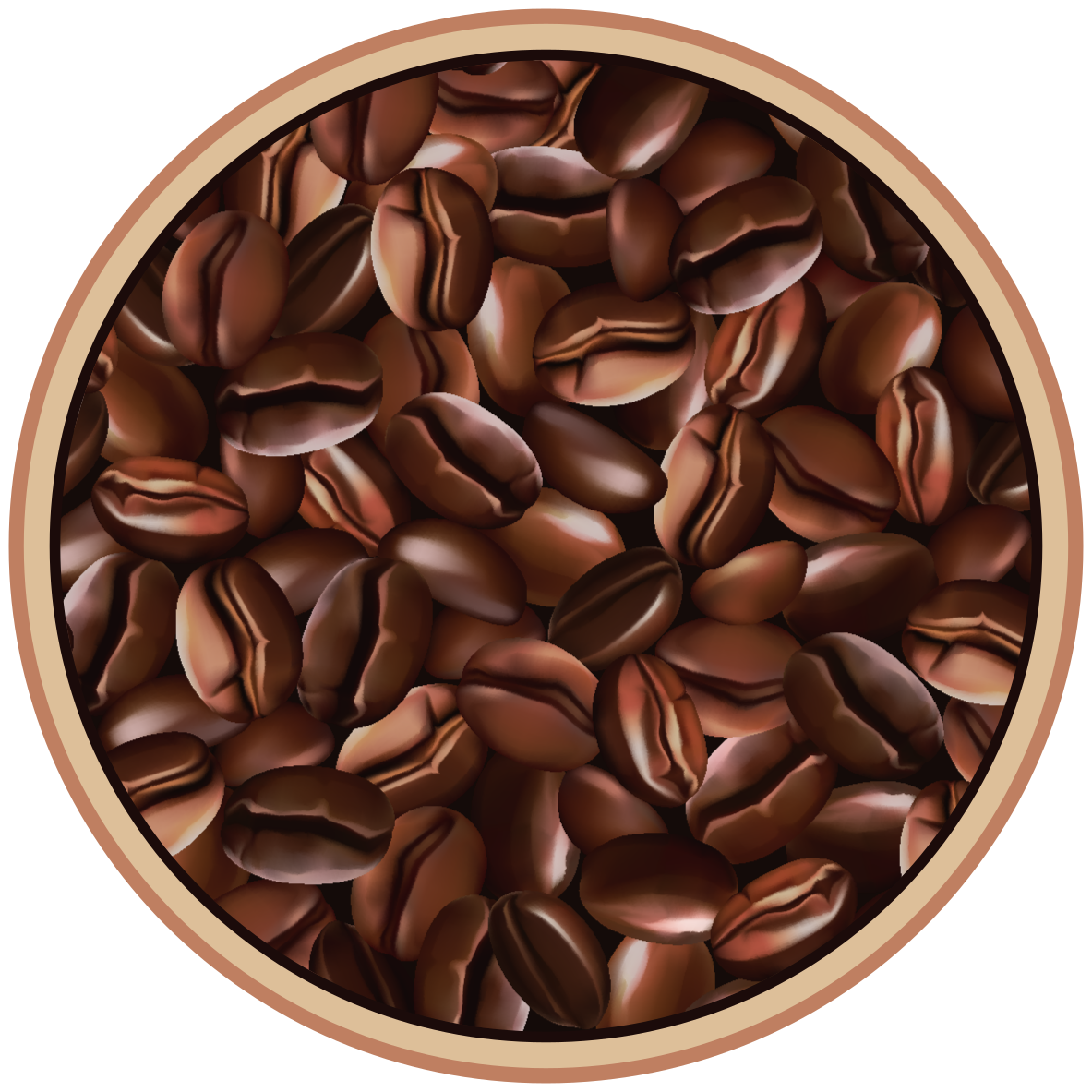Coffee Beans Circle textured vinyl rug - TenStickers