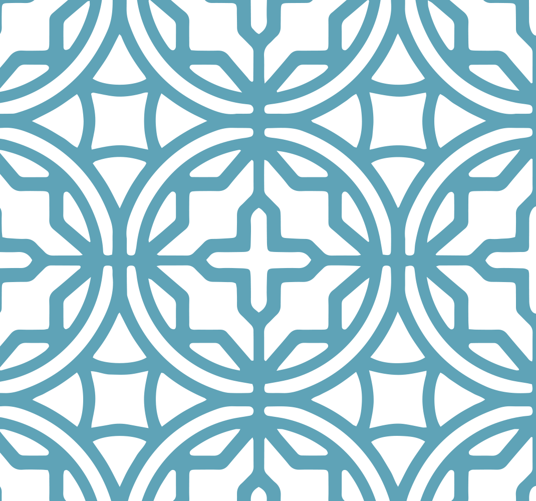 Geometric turquoise pattern blue vinyl rug - TenStickers