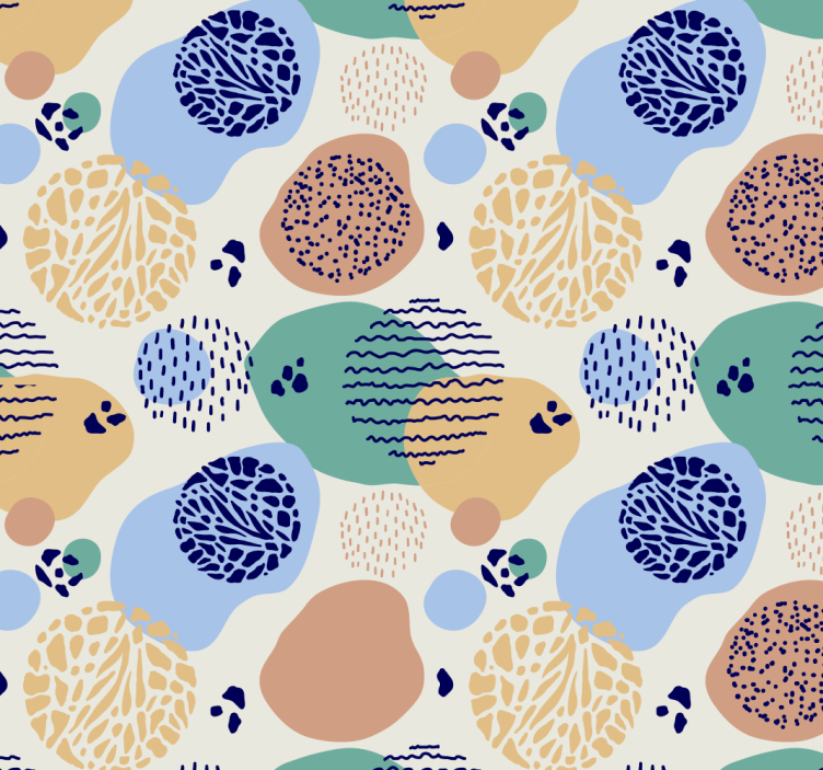 Circular Retro Patterns wallpaper geometric - TenStickers